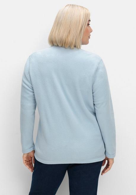 Sheego Kuschelige Fleecejacke Mit Reißverschluss - Bleu Sheego
