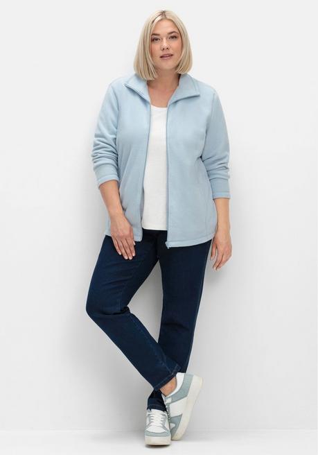 Sheego Kuschelige Fleecejacke Mit Reißverschluss - Bleu Sheego