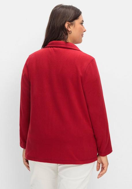 Sheego Kuschelige Fleecejacke Mit Reißverschluss - Bordeaux Sheego