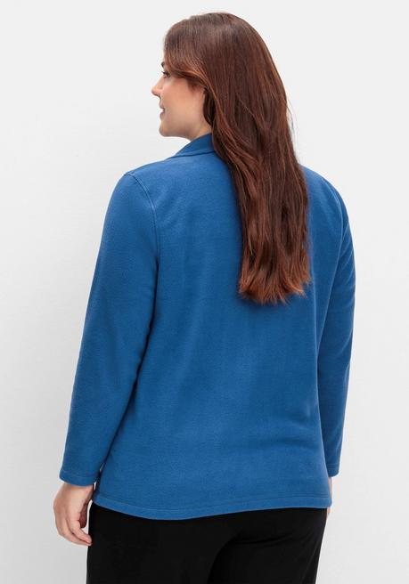 Sheego Kuschelige Fleecejacke Mit Reißverschluss - Dunkelblau Sheego