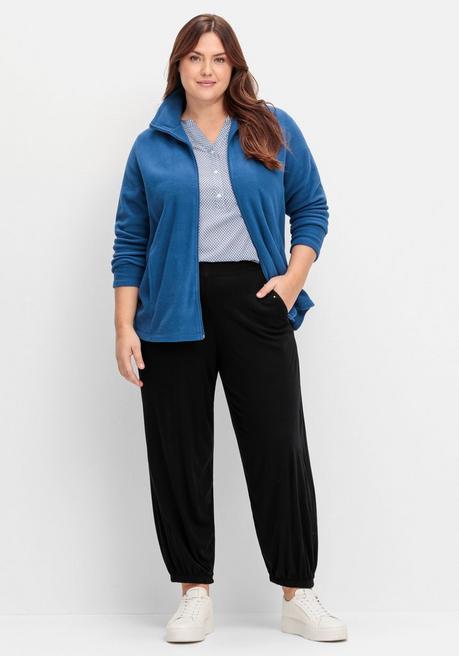 Sheego Kuschelige Fleecejacke Mit Reißverschluss - Dunkelblau Sheego