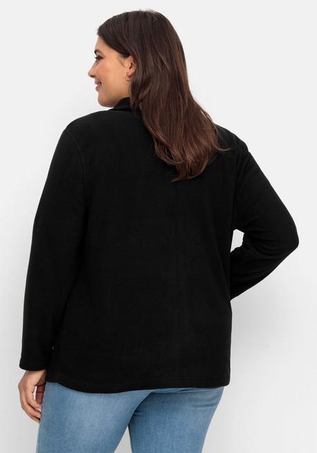 Sheego Kuschelige Fleecejacke Mit Reißverschluss - Schwarz Sheego