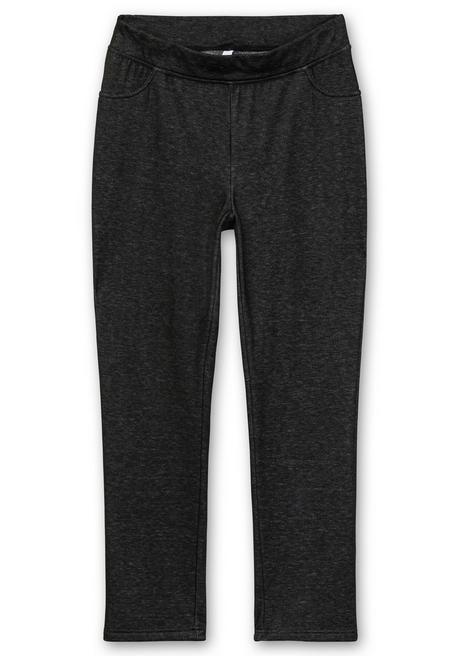 Sheego Kuschelige, Melierte Leggings Mit Breitem Bund - Schwarz Sheego