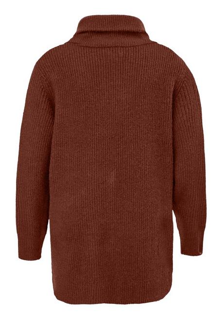 TRIANGLE Kuscheliger Pullover Mit Troyerkragen - Rotbraun Sheego