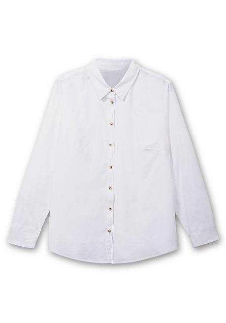 Sheego X Collection L. Langarmbluse Mit Knöpfen In Hornoptik - Weiß Sheego