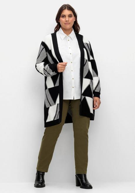 Sheego X Collection L. Langarmbluse Mit Knöpfen In Hornoptik - Weiß Sheego