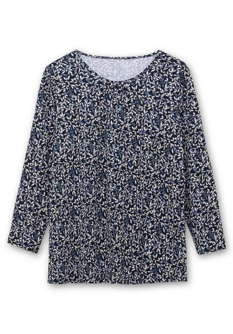 Sheego Langarmshirt Aus Jersey Mit Minimalprint - Marine Gemustert Sheego