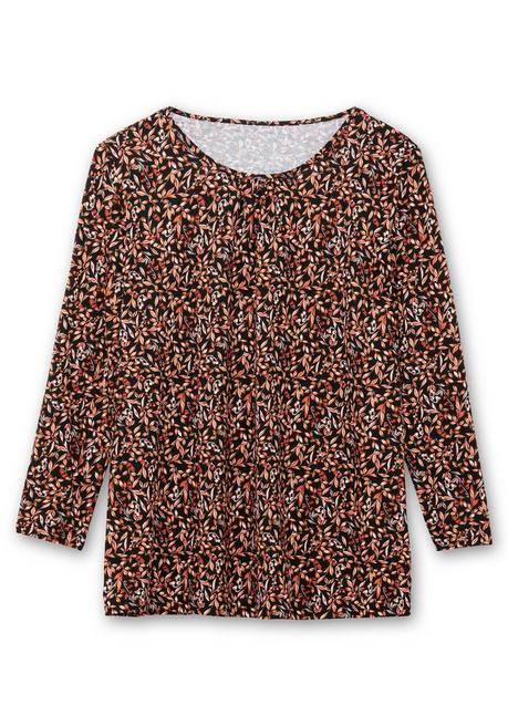 Sheego Langarmshirt Aus Jersey Mit Minimalprint - Rostrot Gemustert Sheego