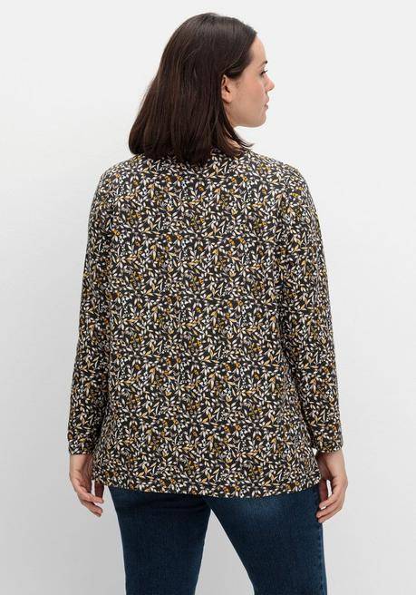 Sheego Langarmshirt Aus Jersey Mit Minimalprint - Senfgelb Gemustert Sheego