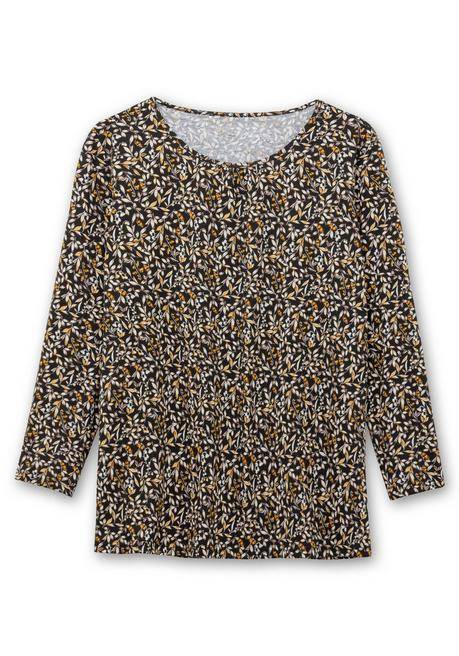 Sheego Langarmshirt Aus Jersey Mit Minimalprint - Senfgelb Gemustert Sheego
