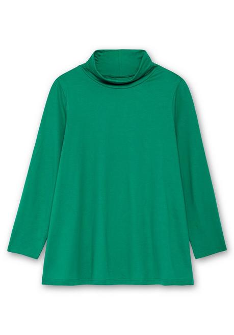 Sheego Langarmshirt In Leichter A-Linie, Mit Rollkragen - Grün Sheego