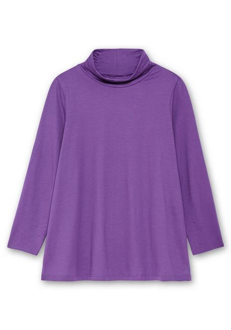 Sheego Langarmshirt In Leichter A-Linie, Mit Rollkragen - Lila Sheego