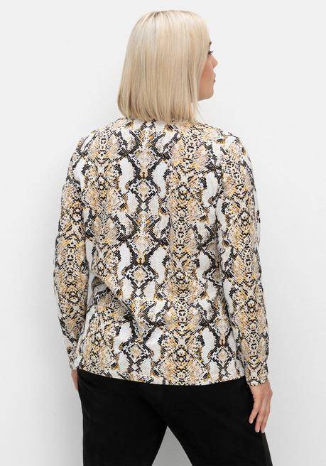 Sheego Langarmshirt Mit Animalprint Und Rundhalsausschnitt - Beigefarben Gemustert Sheego