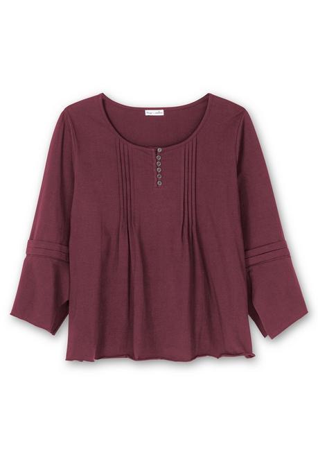 Sheego By Joe Browns Langarmshirt Mit Ärmeln In Zipfelform - Weinrot Sheego