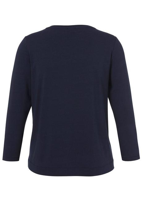 VIA APPIA DUE Langarmshirt Mit Glitzerndem Folienprint - Indigo Gemustert Sheego