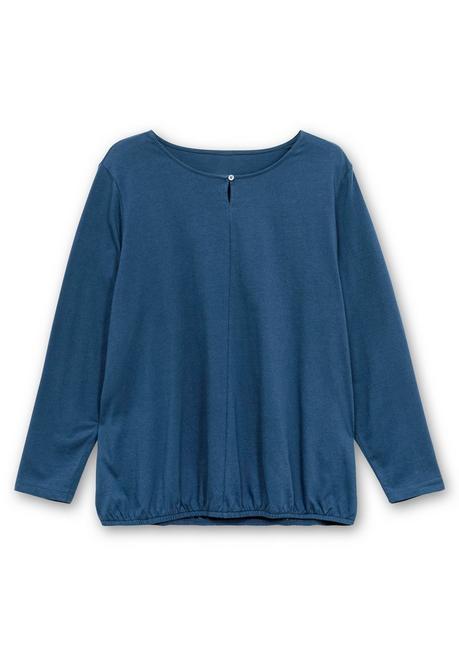 Sheego Langarmshirt Mit Gummizug Am Saum - Dunkelblau Sheego