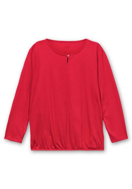 Sheego Langarmshirt Mit Gummizug Am Saum - Rot Sheego