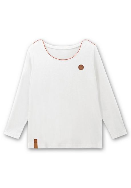 Sheego X Collection L. Langarmshirt Mit Kontrastpaspeln - Weiß Sheego