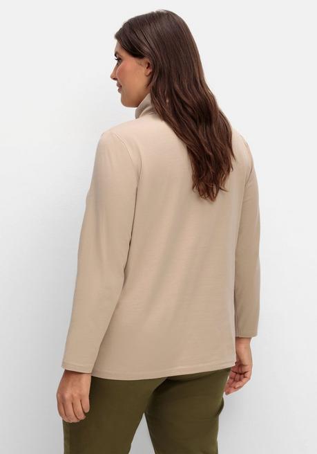 Sheego X Collection L. Langarmshirt Mit Rollkragen, Aus Elastischem Jersey - Camelfarben Sheego