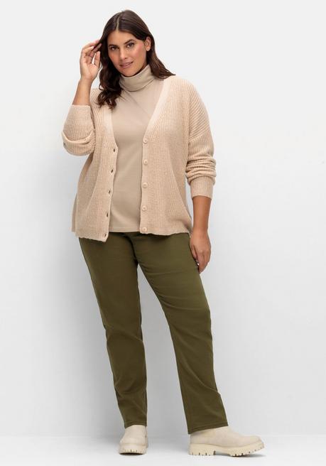 Sheego X Collection L. Langarmshirt Mit Rollkragen, Aus Elastischem Jersey - Camelfarben Sheego