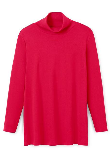 Sheego Langarmshirt Mit Rollkragen, In A-Linie - Magenta Sheego