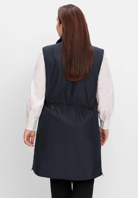 Sheego Lange Weste Mit Tunnelzug Hinten Und Seitenzippern - Tiefblau Sheego