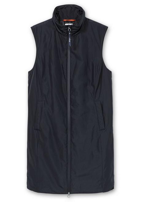 Sheego Lange Weste Mit Tunnelzug Hinten Und Seitenzippern - Tiefblau Sheego