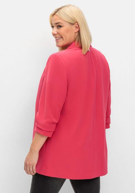 Sheego Langer Blazer Mit Schalkragen Und Gerafftem 3/4-Arm - Orchidee Sheego