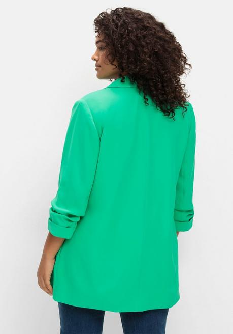 Sheego Langer Blazer Mit Schalkragen Und Gerafftem 3/4-Arm - Blattgrün Sheego