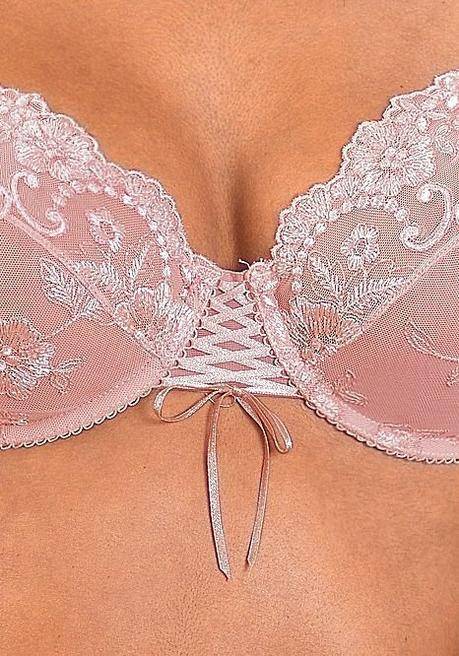 Lascana LASCANA Bügel-BH >>Wanda<< Mit Zierschnürung Und Spitze - Puder Sheego