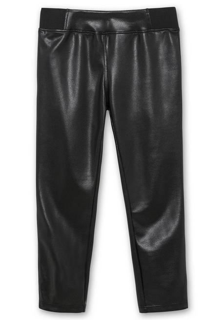 Sheego Leggings In Glänzender Lederoptik - Schwarz Sheego