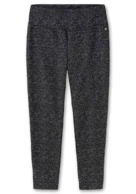 Sheego Leggings In Salz- Und-Pfeffer-Optik - Schwarz Sheego