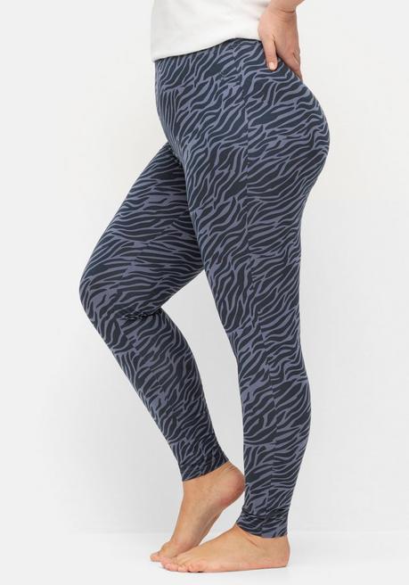 Sheego Leggings Mit Animal-Alloverdruck - Nachtblau Gemustert Sheego