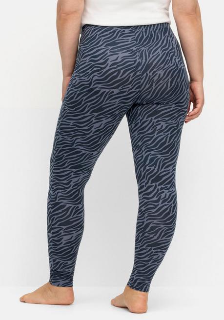 Sheego Leggings Mit Animal-Alloverdruck - Nachtblau Gemustert Sheego