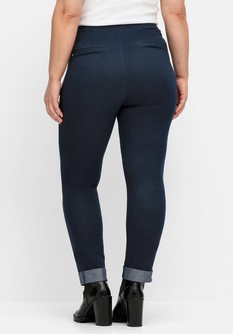 Sheego Leggings Mit Fixiertem Aufschlag Am Saum - Nachtblau Sheego