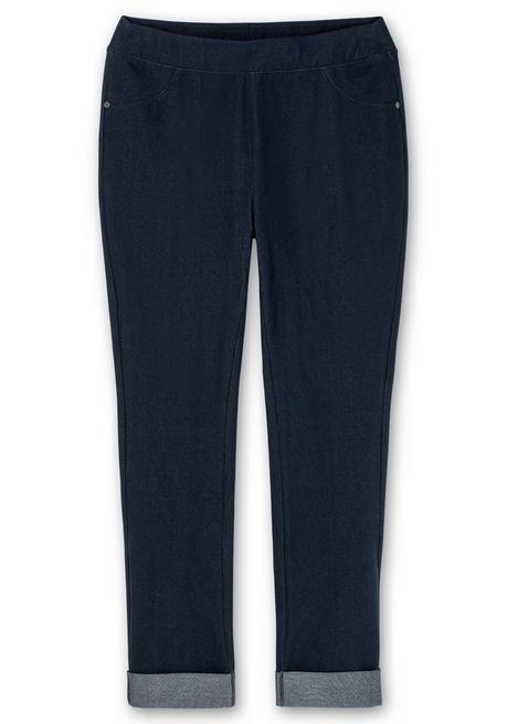 Sheego Leggings Mit Fixiertem Aufschlag Am Saum - Nachtblau Sheego