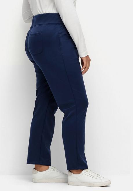 Sheego Leicht Glänzende Schlupfhose Mit Fleece-Innenseite - Marine Sheego