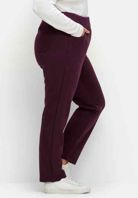 Sheego Leicht Glänzende Schlupfhose Mit Fleece-Innenseite - Bordeaux Sheego