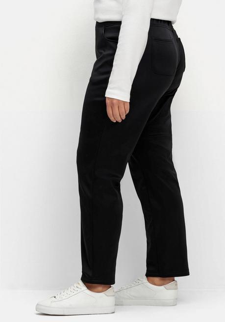 Sheego Leicht Glänzende Schlupfhose Mit Fleece-Innenseite - Schwarz Sheego