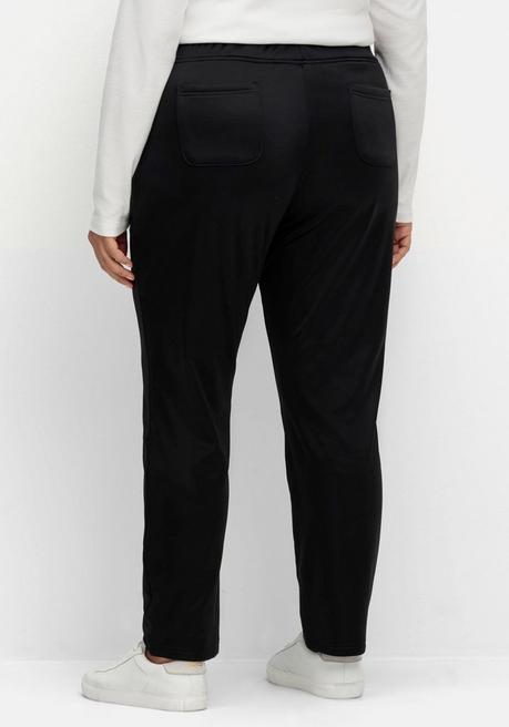 Sheego Leicht Glänzende Schlupfhose Mit Fleece-Innenseite - Schwarz Sheego