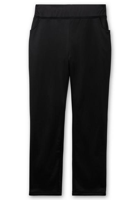 Sheego Leicht Glänzende Schlupfhose Mit Fleece-Innenseite - Schwarz Sheego