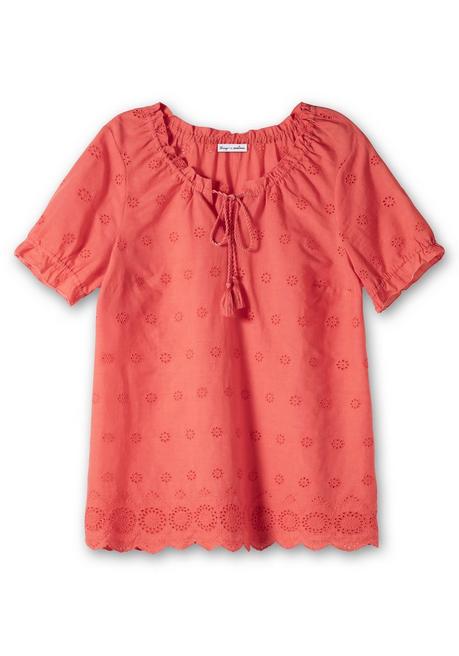 Sheego By Joe Browns Leicht Transparente Tunika Mit Lochstickerei - Koralle Sheego