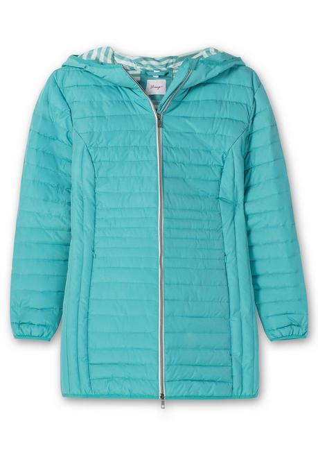 Sheego Leicht Wattierte Longsteppjacke Mit Kapuze - Aqua Sheego