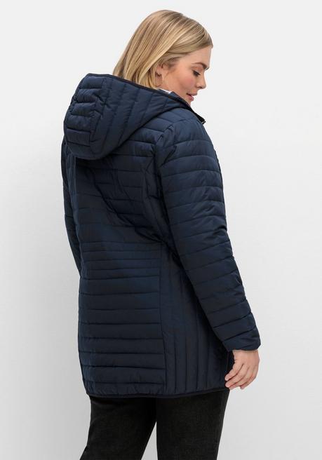 Sheego Leicht Wattierte Longsteppjacke Mit Kapuze - Nachtblau Sheego