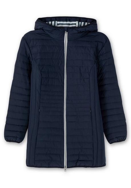 Sheego Leicht Wattierte Longsteppjacke Mit Kapuze - Nachtblau Sheego
