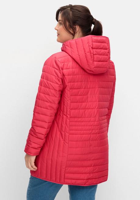 Sheego Leicht Wattierte Longsteppjacke Mit Kapuze - Orchidee Sheego