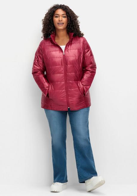 Sheego Leicht Wattierte Steppjacke Mit Kapuze - Bordeaux Sheego