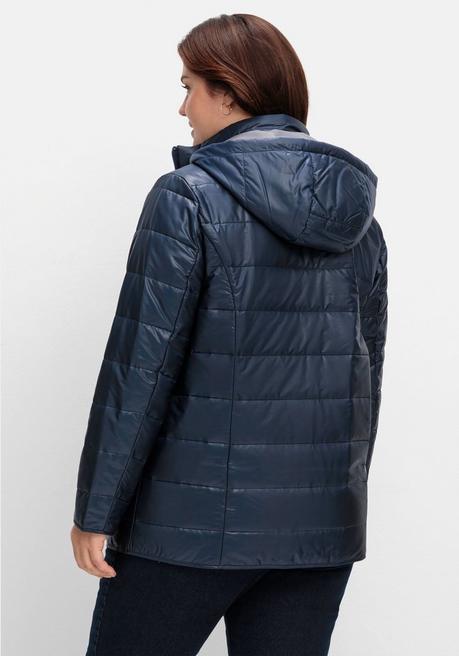 Sheego Leicht Wattierte Steppjacke Mit Kapuze - Marine Sheego