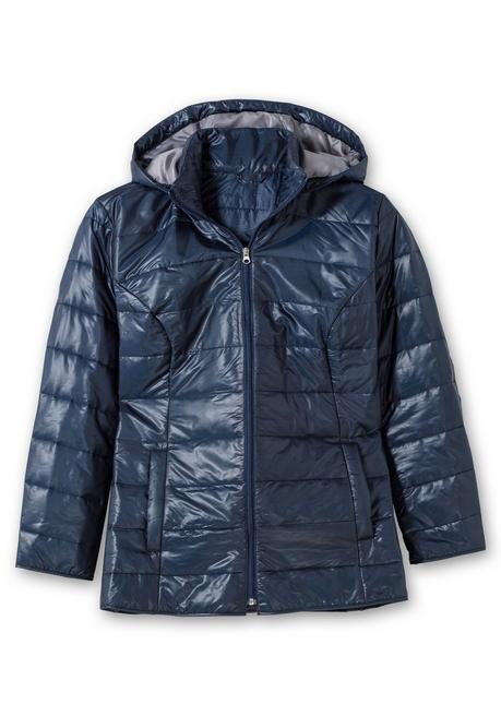 Sheego Leicht Wattierte Steppjacke Mit Kapuze - Marine Sheego