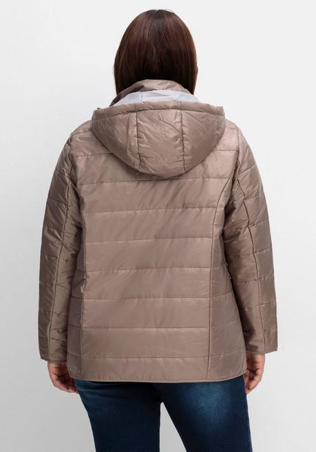 Sheego Leicht Wattierte Steppjacke Mit Kapuze - Taupe Sheego